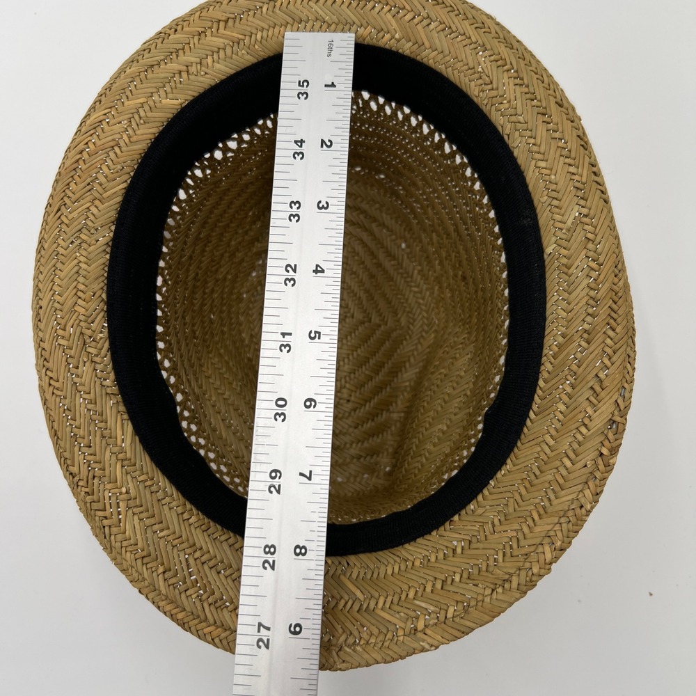 HYP New York Straw Fedora Hat Natural Tan Red Surf Skate Ride Band New - Picture 9 of 9